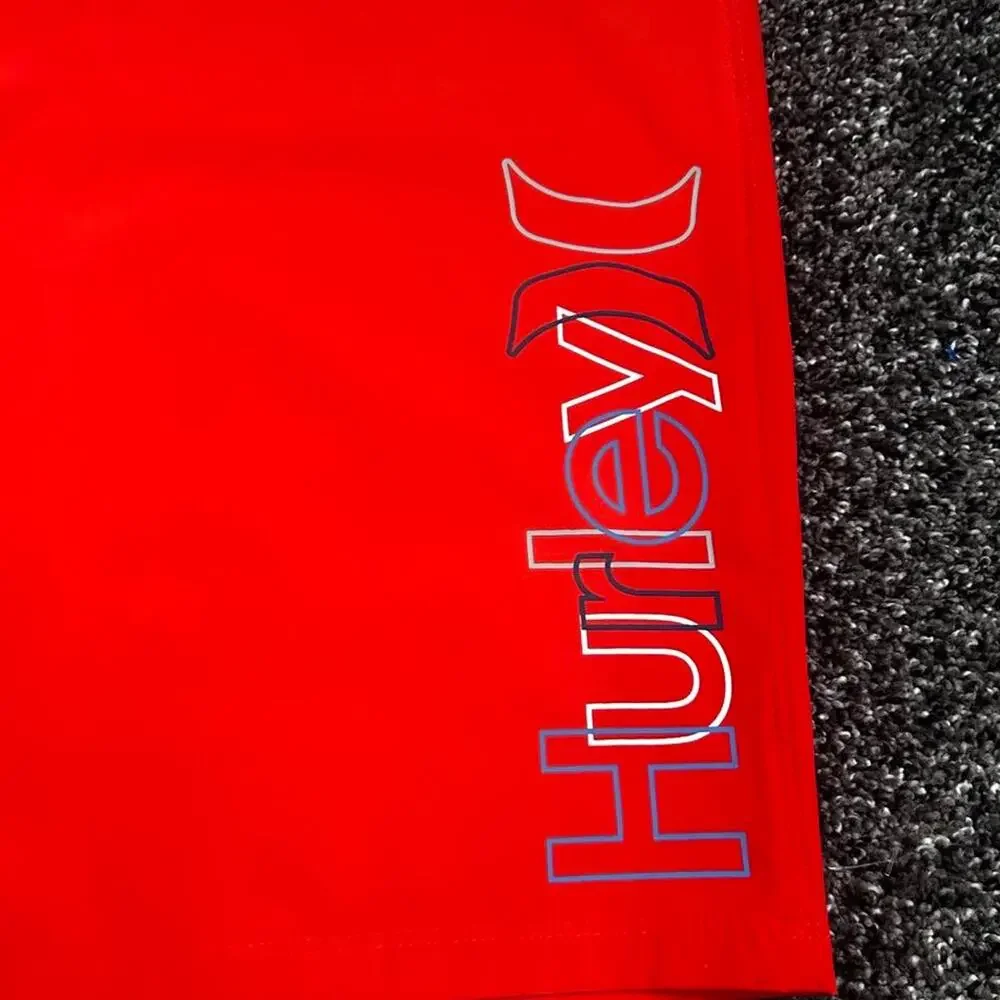 Mens red hurley board shorts